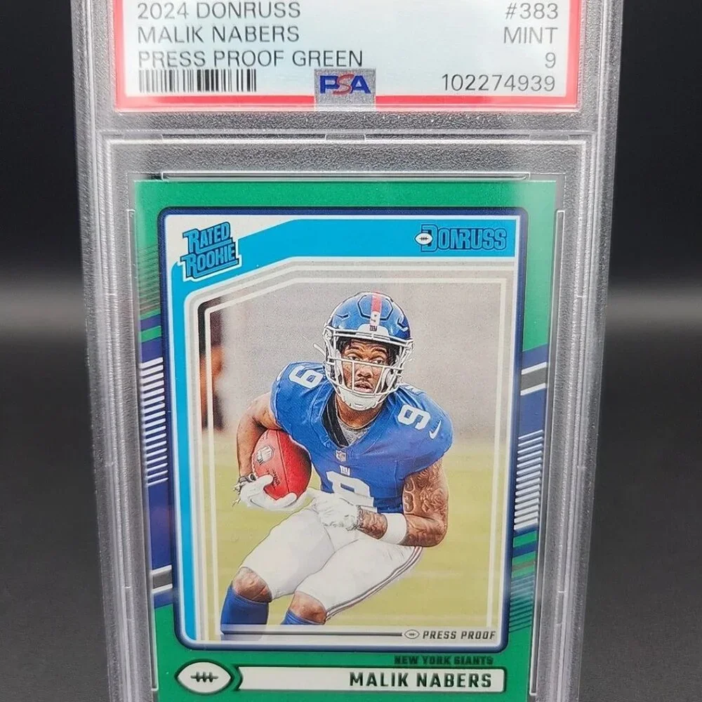 2024 PANINI DONRUSS Press Proof GREEN #383 MALIK NABERS PSA 9